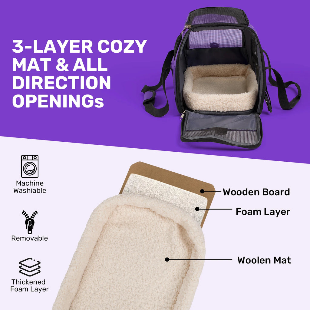 Dog/Cat Carrier for Small, Medium Pet Up to 15Lbs