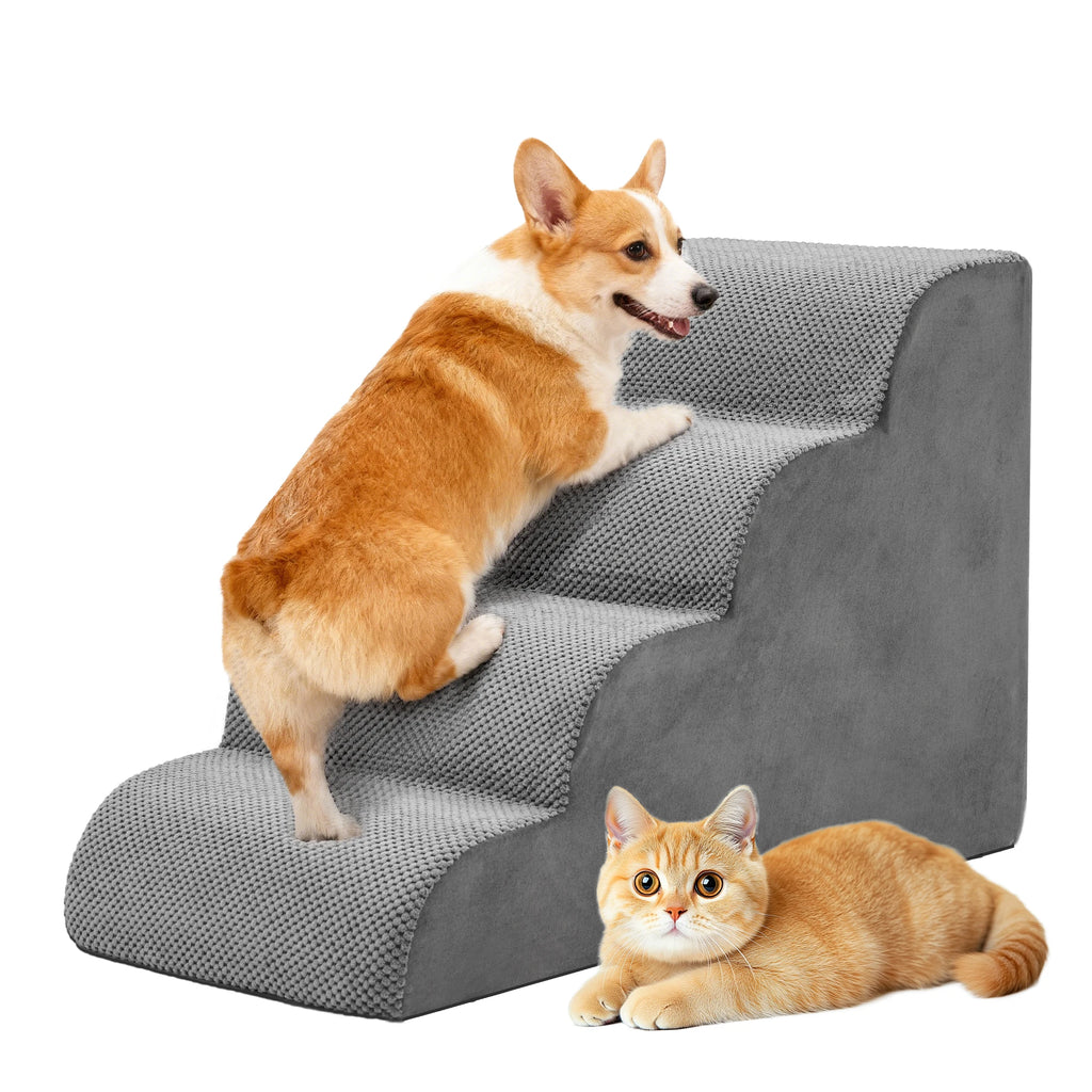 3-4 Step High-Density Foam Dog Stairs