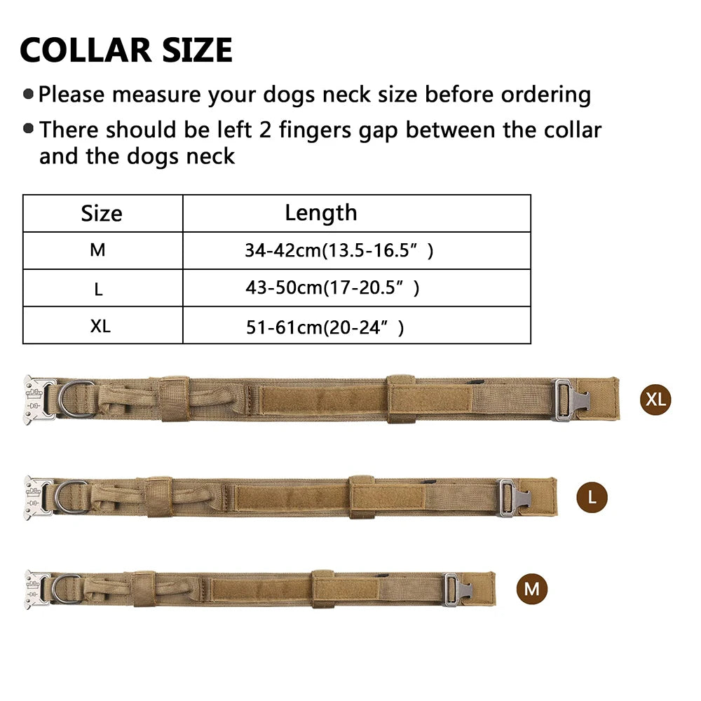 Tactical Dog Harness, Collar, Leash, Molle Pouches