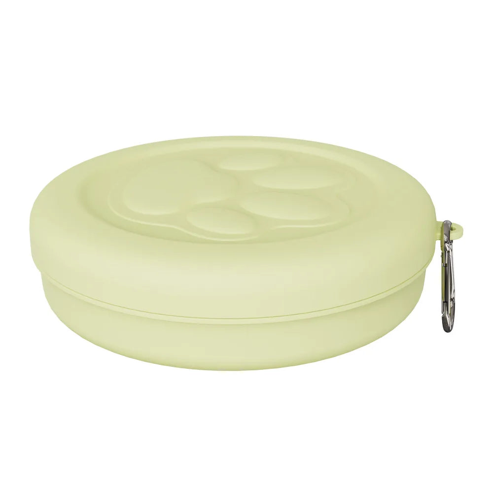 Portable Outdoor Pet Bowl: 2-in-1 Food/Water Dish with Treat Compartment