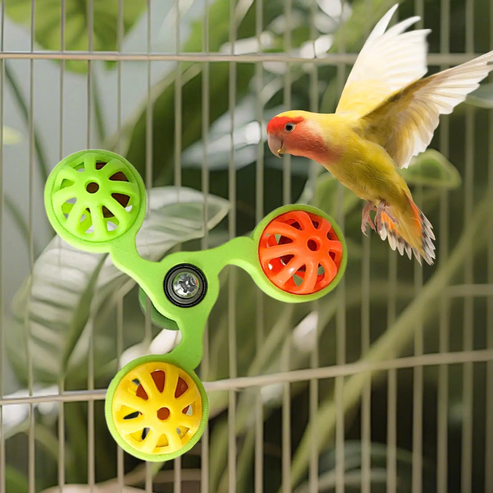 Rotating Windmill Bird Cage Toy For Parrots