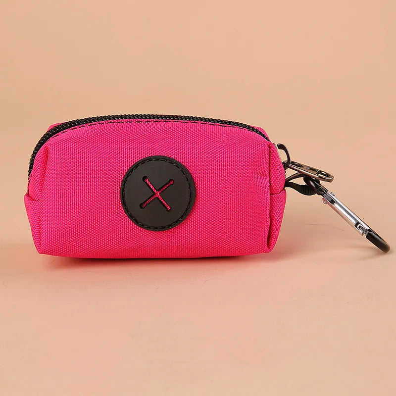 Canvas Dog Poop Bag Holder and Dispenser with Carabiner Clip