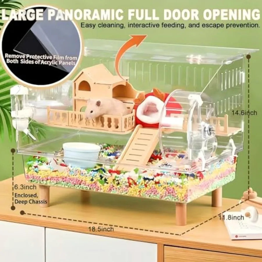 8 in 1 Acrylic Hamster Cage with All Accessories