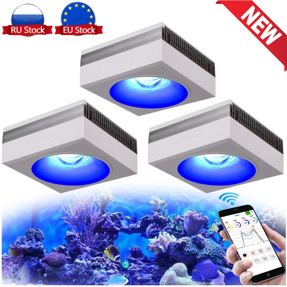 RL90 WiFi Aquarium LED Lighting 100W, Coral Reef Grow Aquarium Light for Saltwater SPS/LPS Marine Fish Tank