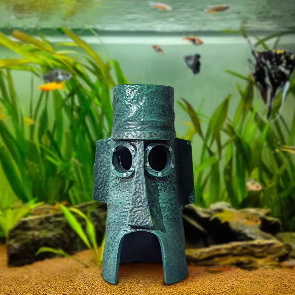 Cute Resin House Aquarium Decorations