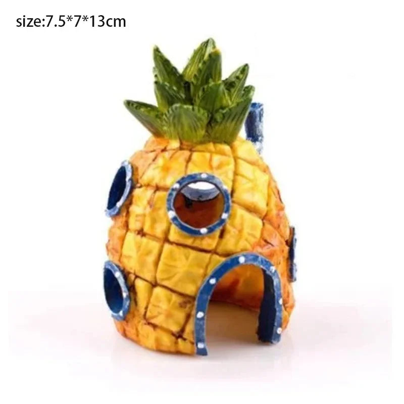Cute Resin House Aquarium Decorations