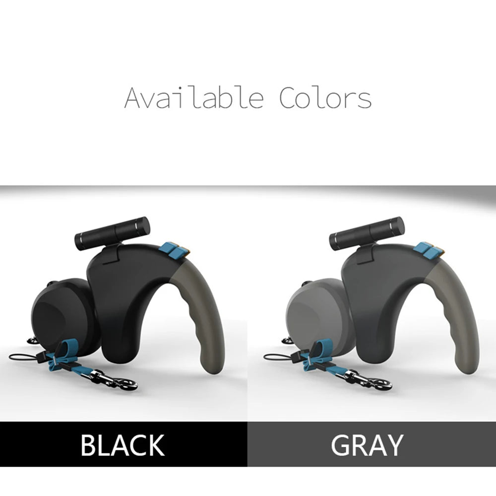 Retractable Adjustable Double Leash with Light