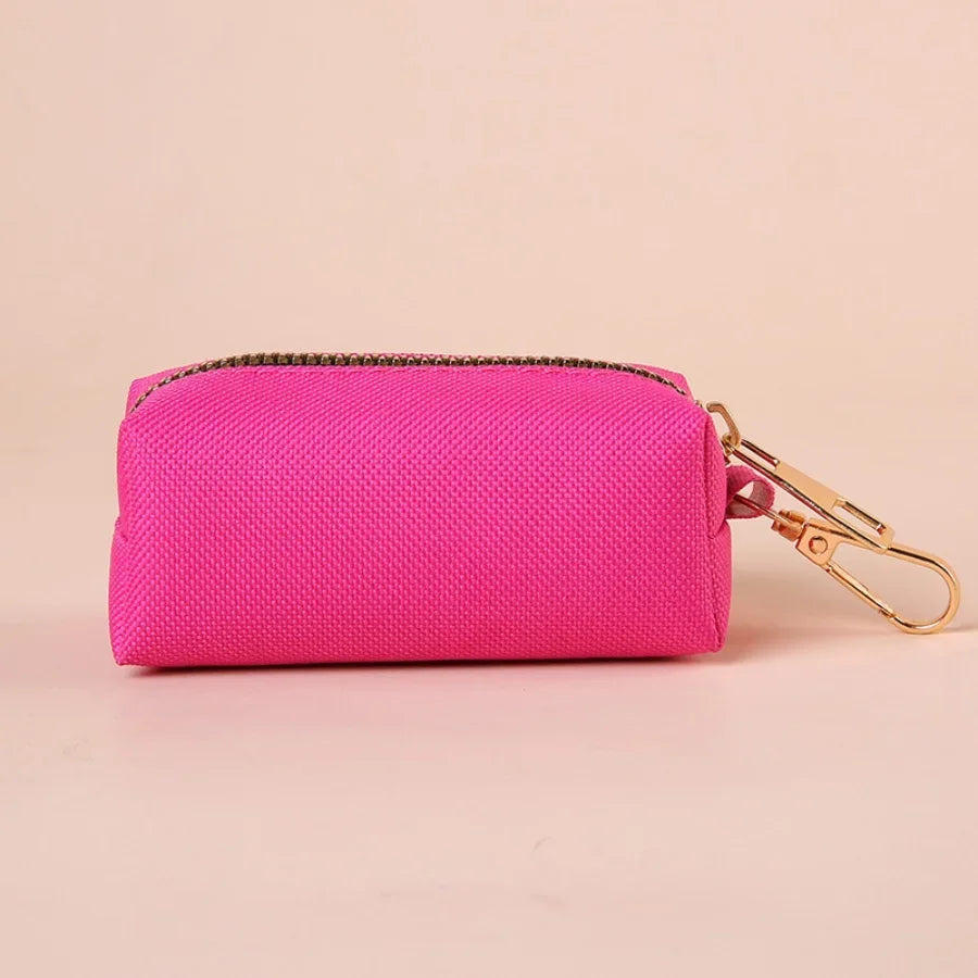 Canvas Dog Poop Bag Holder and Dispenser with Carabiner Clip