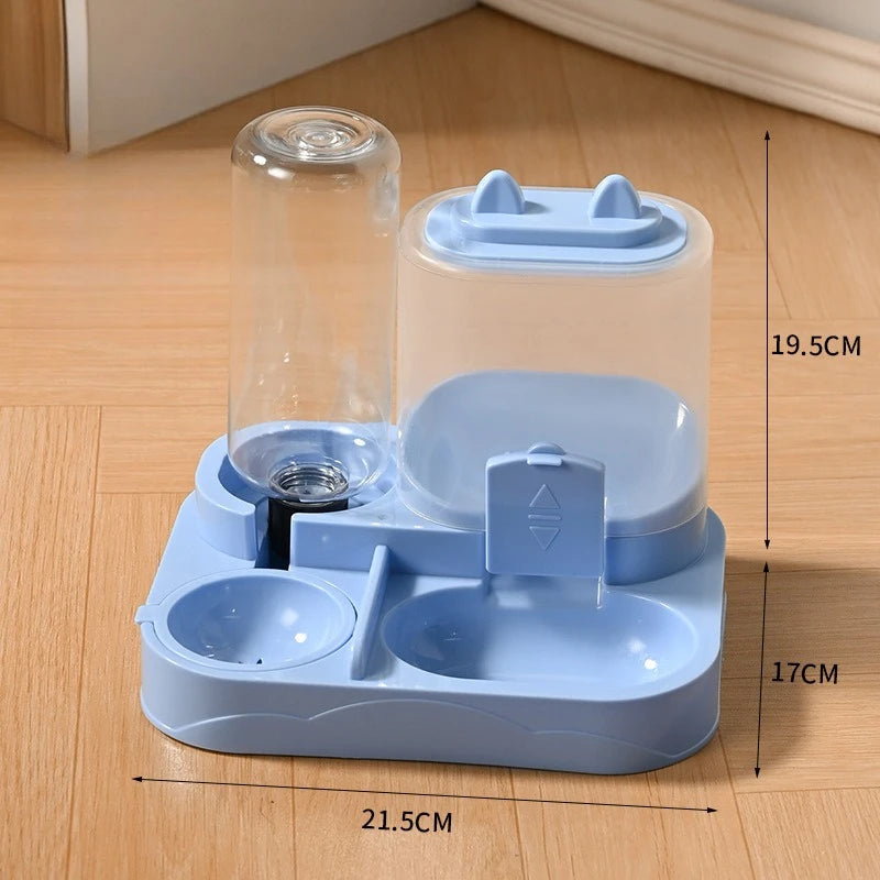 Durable Plastic 2-in-1 Automatic Pet Feeder Water Dispenser Large Capacity Food Water Bowl For Cats Dogs