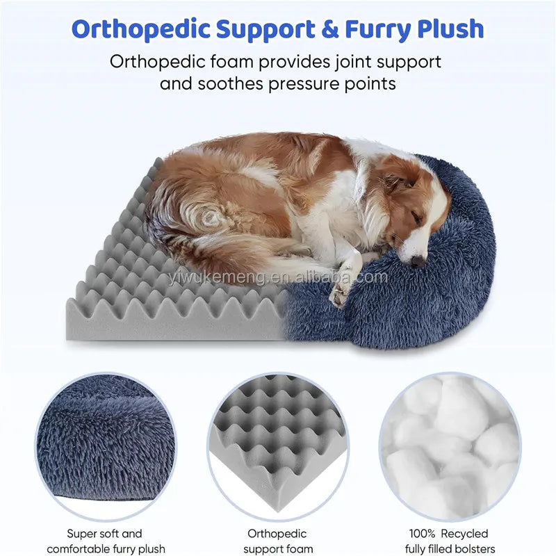 Thick orthopedic dog bed for large dogs - egg sponge, easy to remove and wash, plush cover, durable