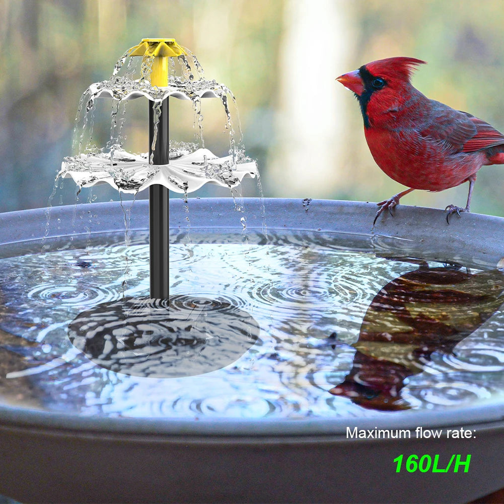 3 Tiered Solar Bird Bath Pump and Fountain