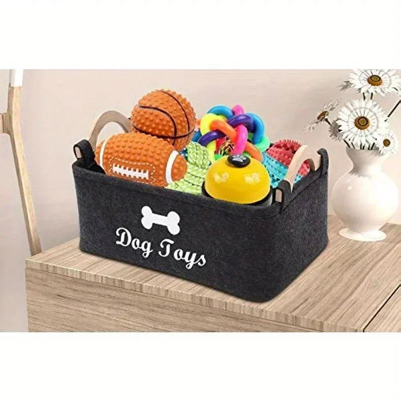 Felt Dog Toy Storage Box