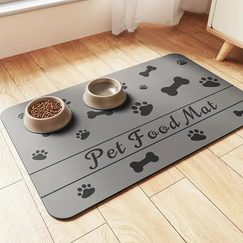 Quick-Dry Pet Feeding Mat with Non-Slip Waterproof Backing