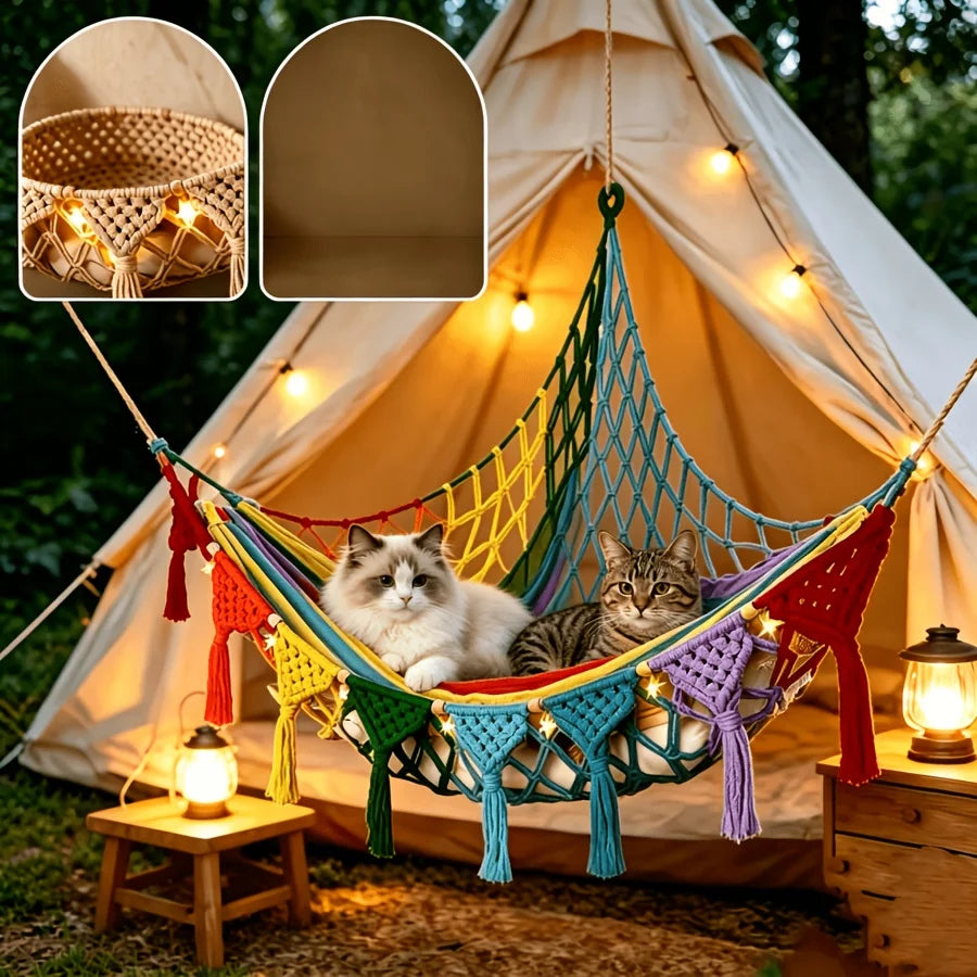 Hand Woven Vinyl Cat Hammock