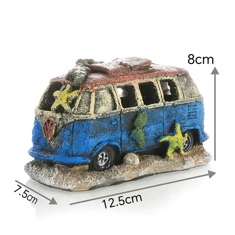 Aquarium Ornament Shaped Like Car Wreckage