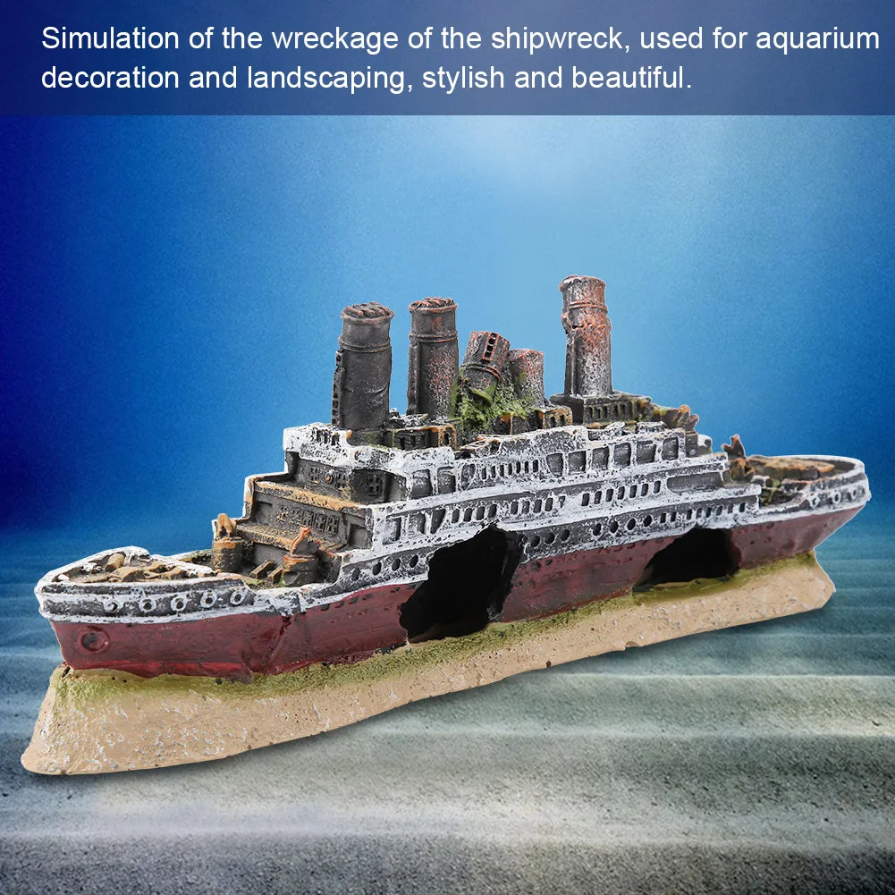 Wrecked Titanic Aquarium Decoration