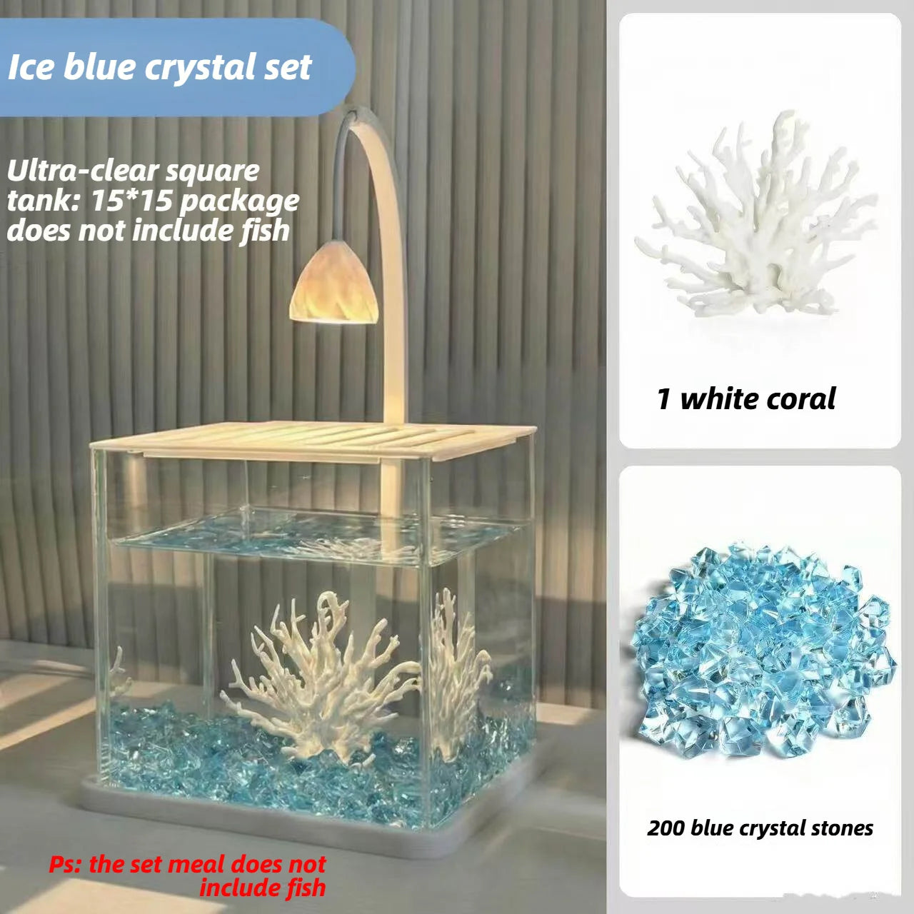Acrylic Fish Tank With Ice Crystal Landscape