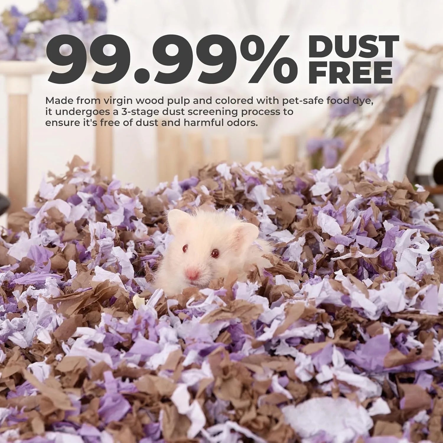 23L/50L Paper Small Pet Bedding, Odor Control, Dust-Free, Moisture Absorbent, Natural Shavings
