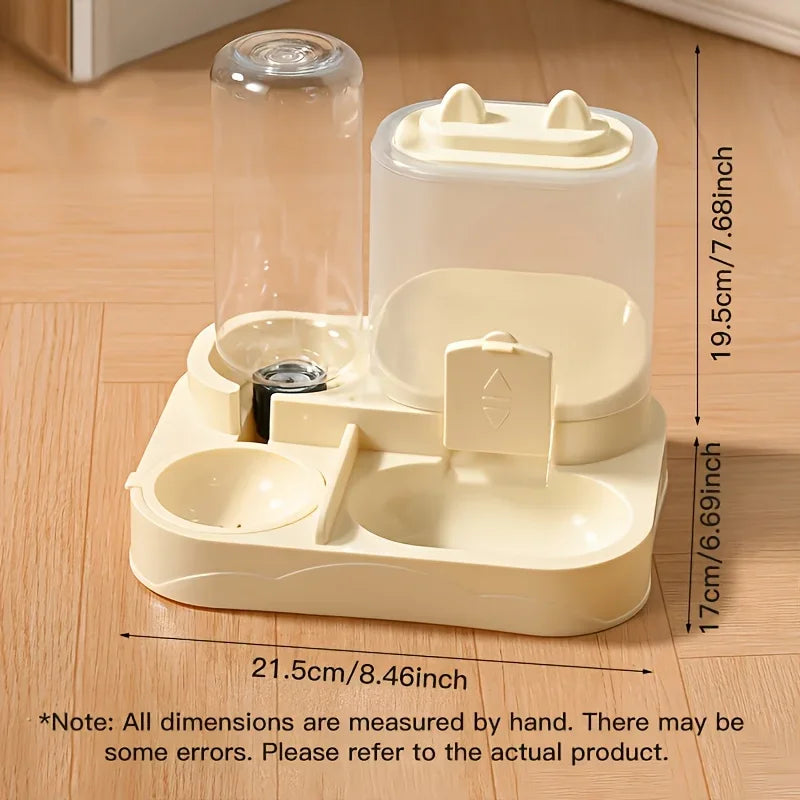 Durable Plastic 2-in-1 Automatic Pet Feeder Water Dispenser Large Capacity Food Water Bowl For Cats Dogs