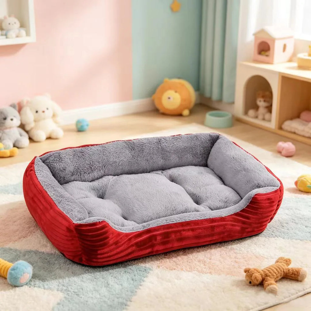 Soft Plush Rectangular Dog Bed