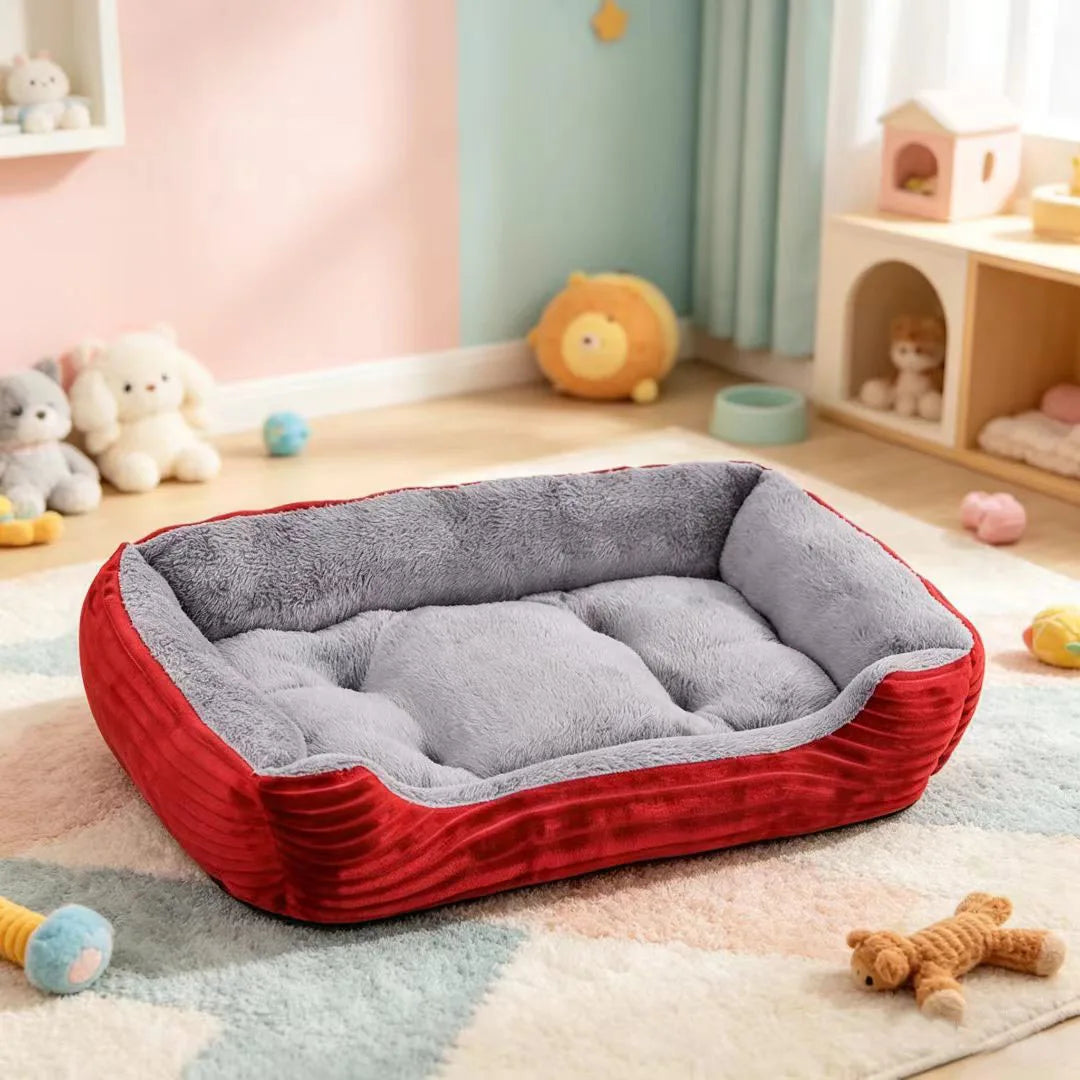 Soft Plush Rectangular Dog Bed