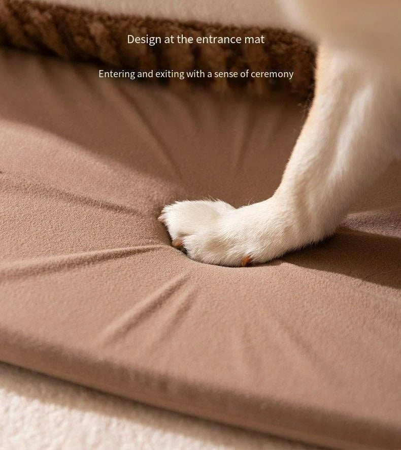Bear-Shaped Plush Pet Bed with Non-Slip Bottom
