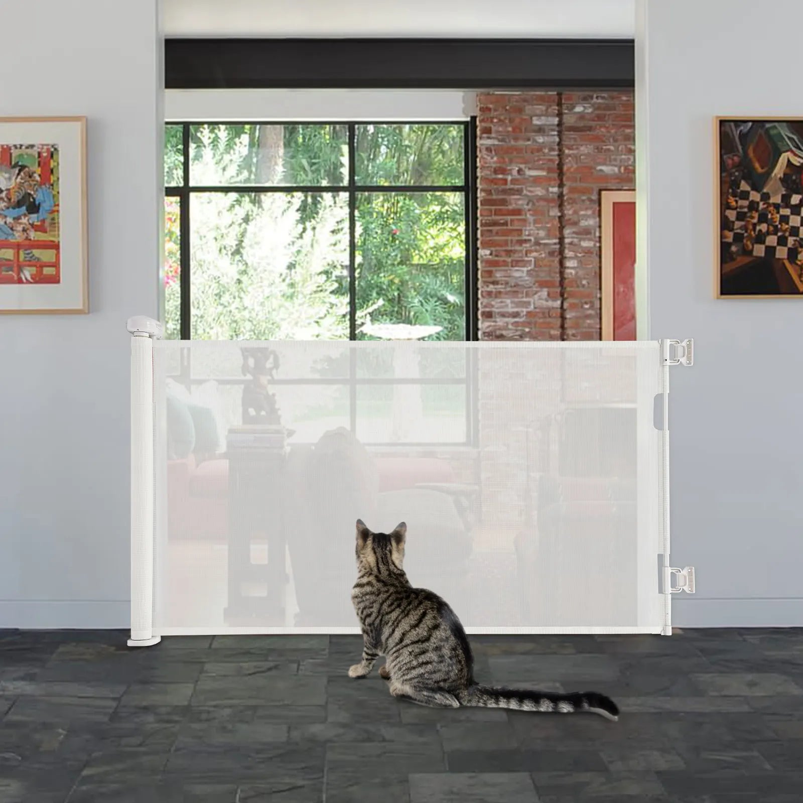 Retractable Pet Gate for Stairs, Corridors, Bedrooms