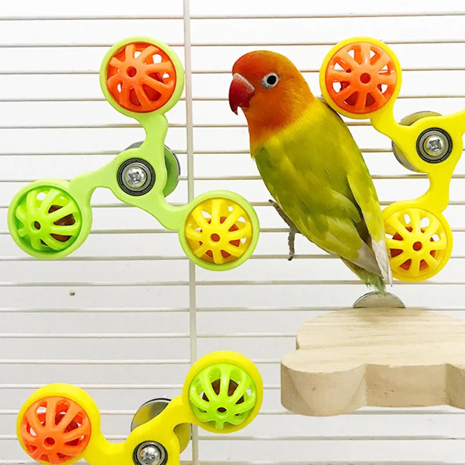 Rotating Windmill Bird Cage Toy For Parrots
