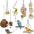 Bird Cage Hammock with Ladder, Hanging Bell Swing, Chewing Toy