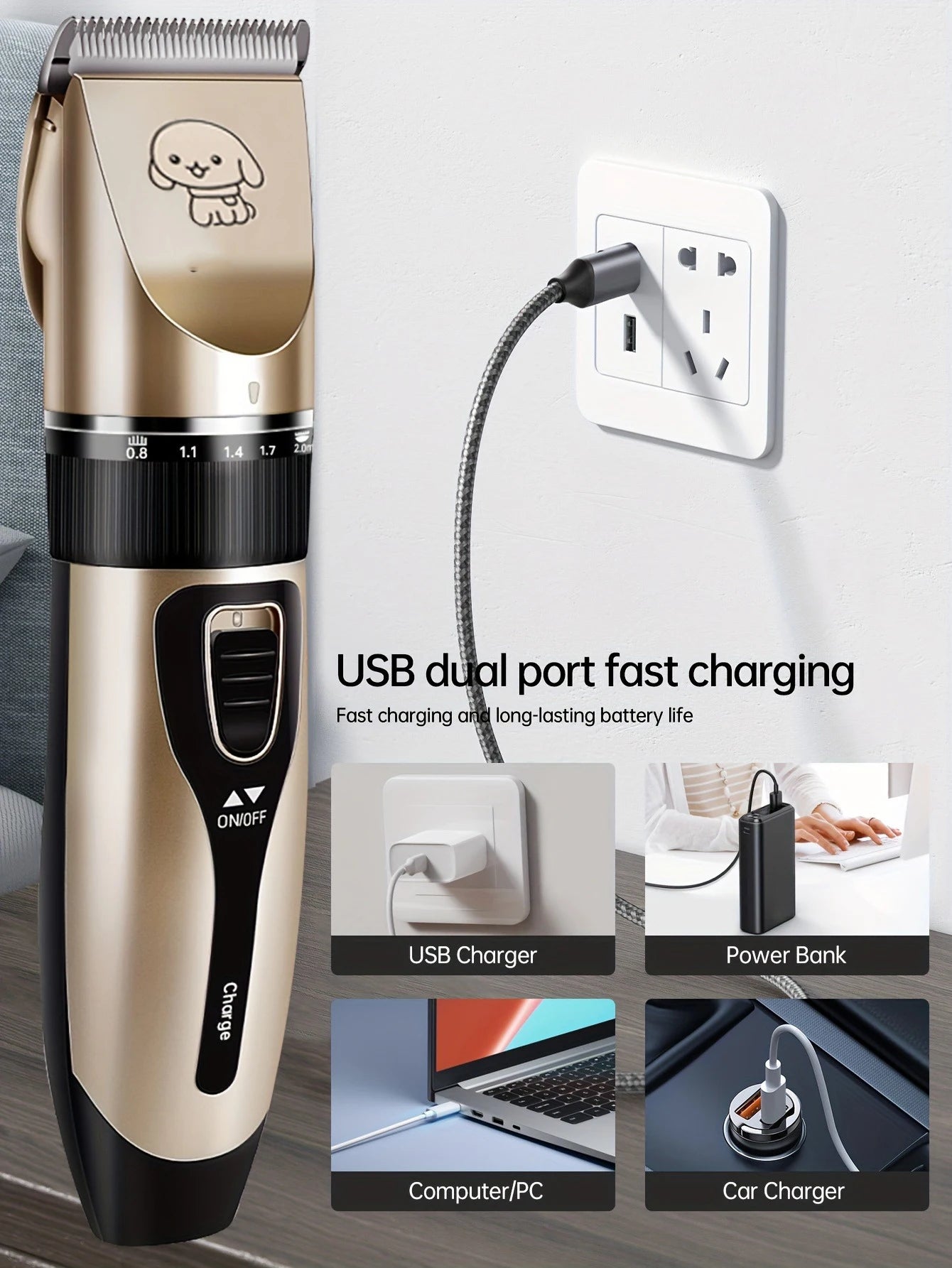 Pet Hair Trimmer Kit - Electric Precision Clippers