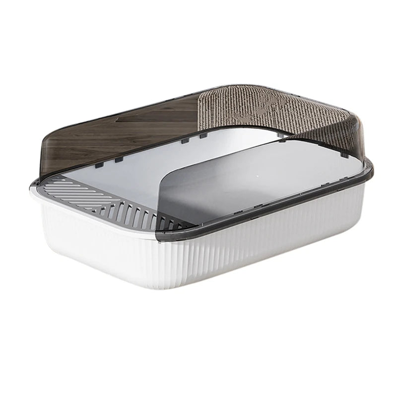 Semi-Enclosed Large Splashproof Litter Box