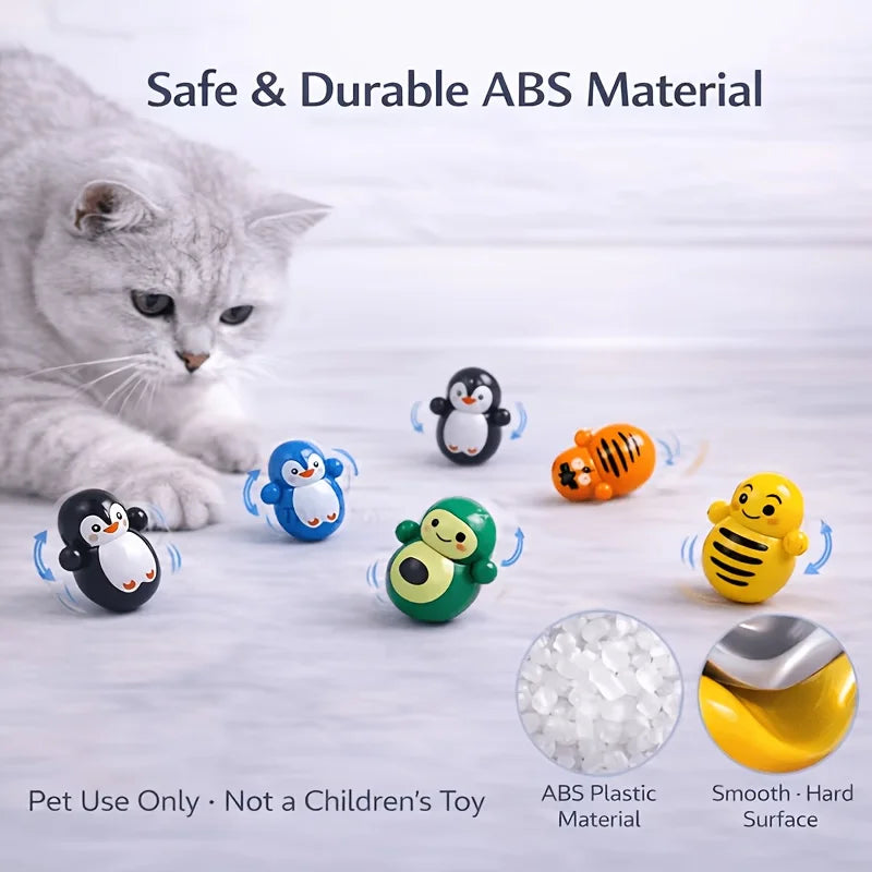 10pcs Cat Rolling Toy for Indoor Use. No Batteries Required. Random Designs. Lightweight Cat Puzzle Toy.