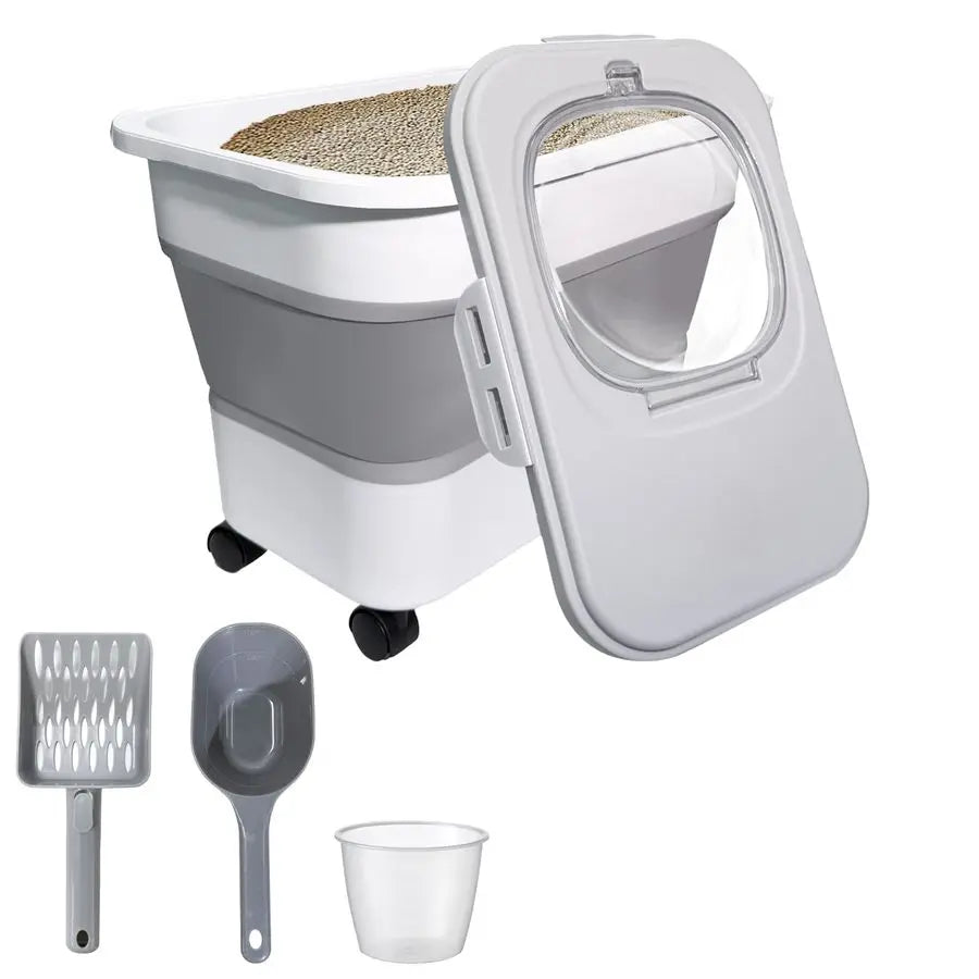 20 Lbs Cat Litter Storage Container with Wheels