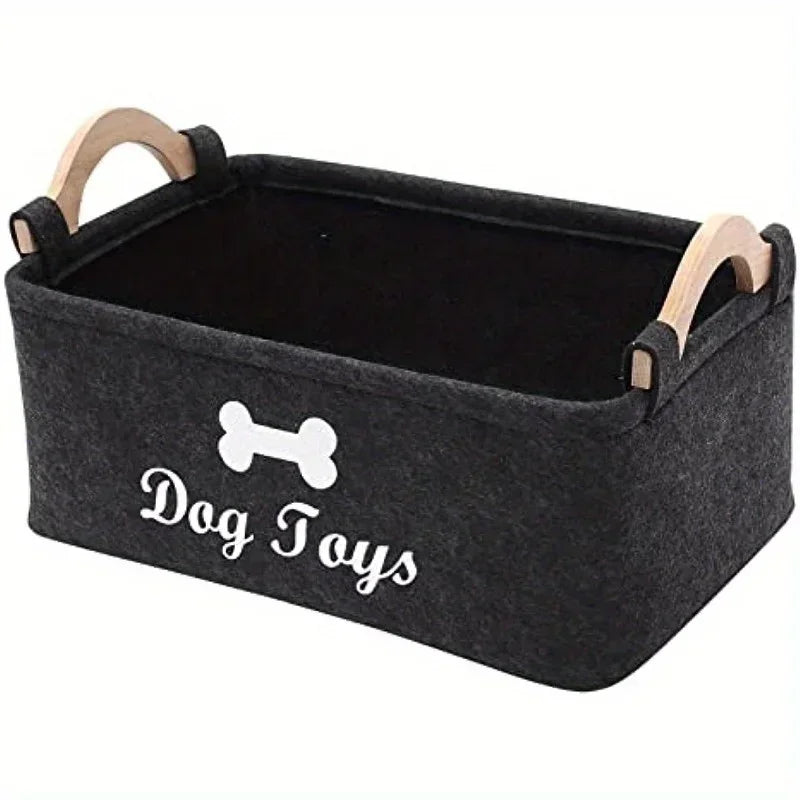 Felt Dog Toy Storage Box