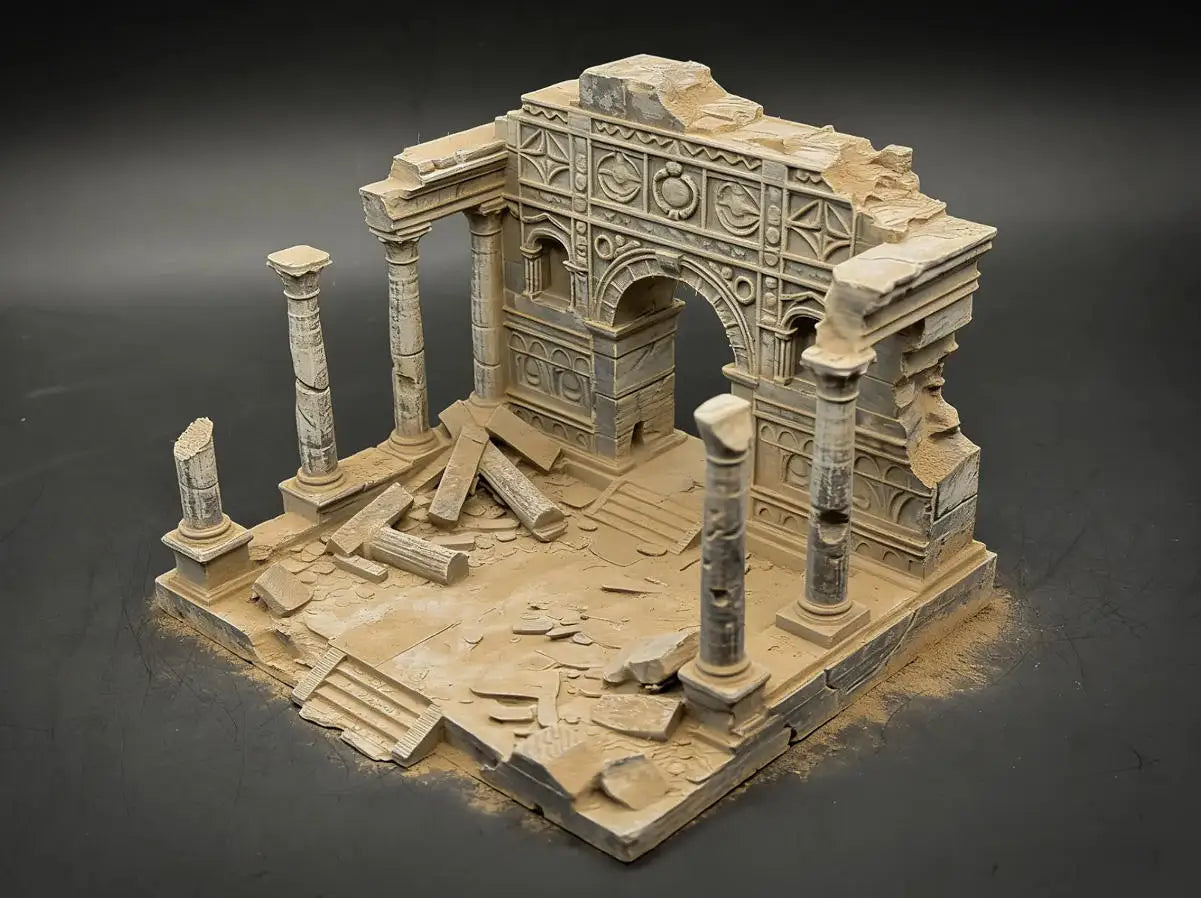 3D Printed Ancient Greek Temple Ruins Aquarium Terrarium Decor