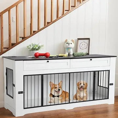 Decorative Heavy Duty Large Dog Cage with Charging Station
