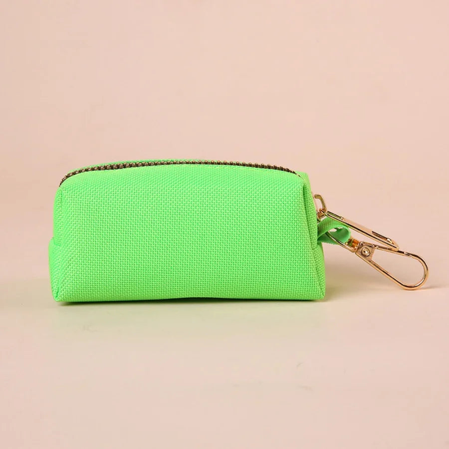 Canvas Dog Poop Bag Holder and Dispenser with Carabiner Clip