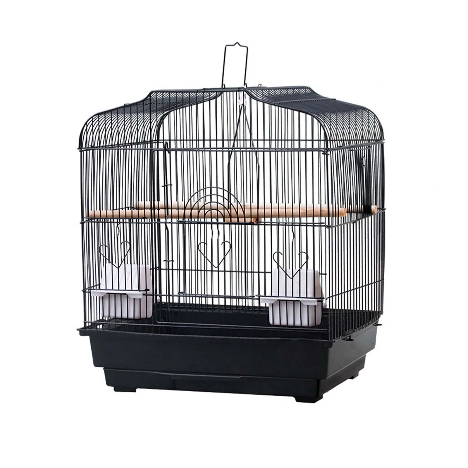 Small Bird Travel Carrier Cage With Handl,e Standing Pole, Food Container ,Swing