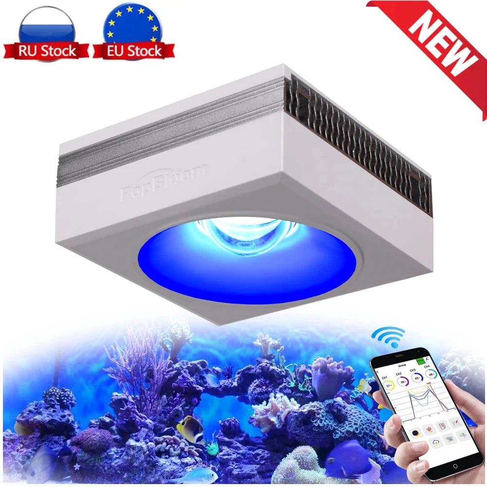 RL90 WiFi Aquarium LED Lighting 100W, Coral Reef Grow Aquarium Light for Saltwater SPS/LPS Marine Fish Tank