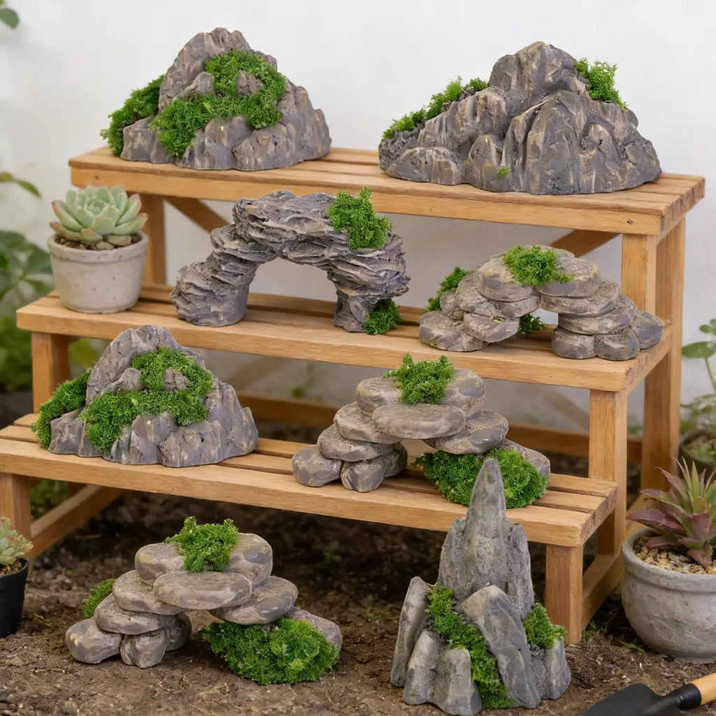 Miniature Mountain Fake Stone Resin Rockery for Fish Tank