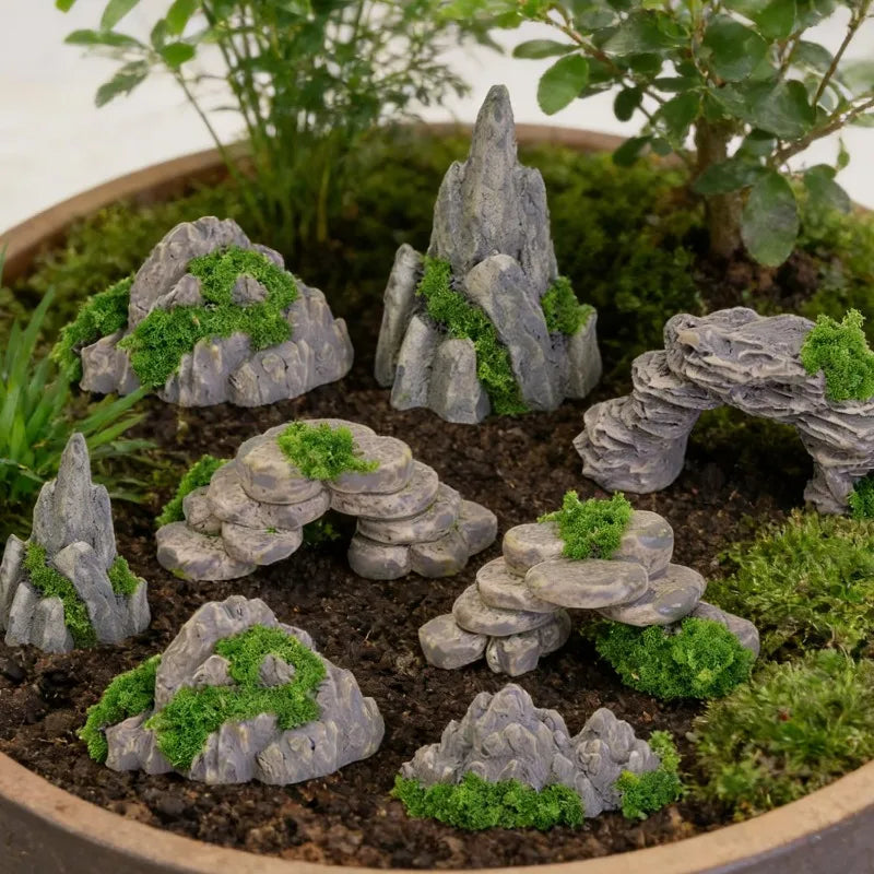 Miniature Mountain Fake Stone Resin Rockery for Fish Tank