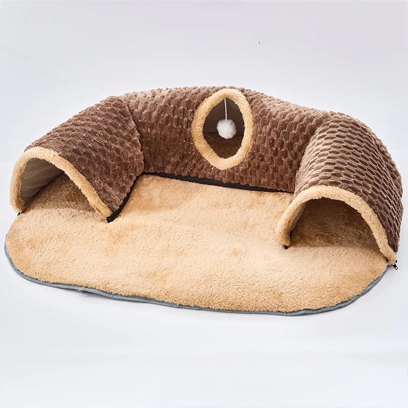 3-in-1 Cat Tunnel Bed with Non-Slip Bottom