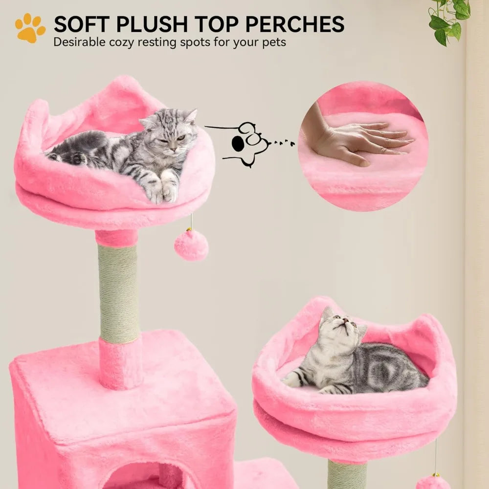 75-Inch Tall Indoor Multi-Level Cat Tree