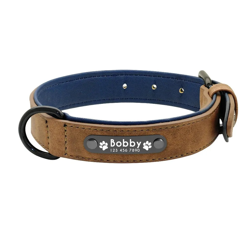 Personalized Name Leather Dog Collars