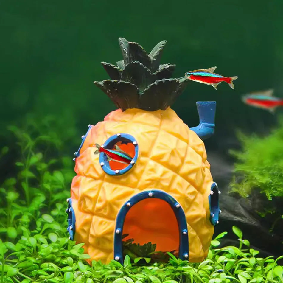 Cute Resin House Aquarium Decorations