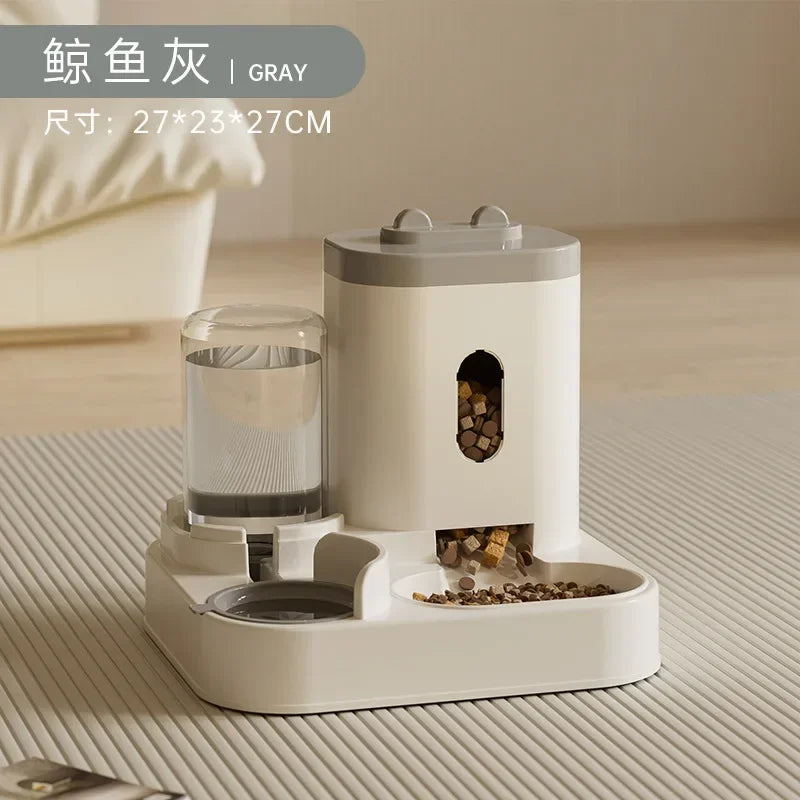 Large Capacity Automatic Pet Food Bowl With Water Fountain