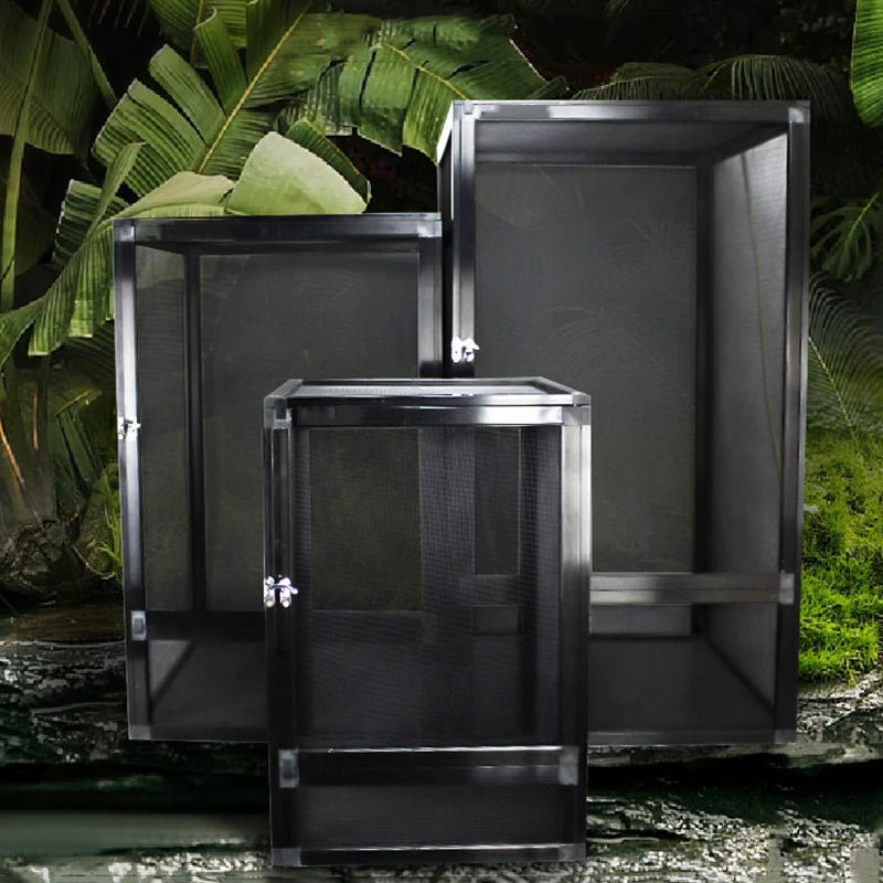 Tall Reptile Terrarium Tank with Metal Mesh Door