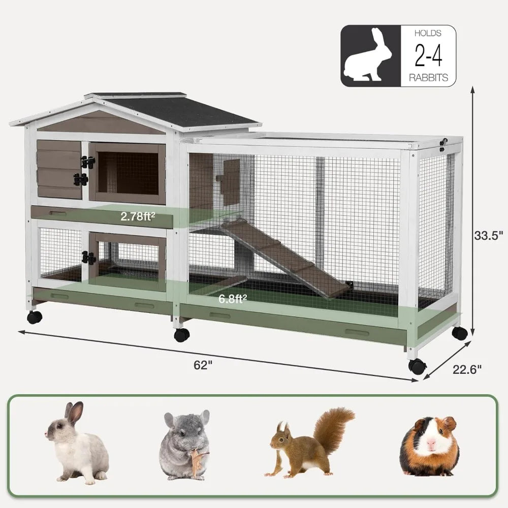 2-Story Indoor/Outdoor Rabbit Hutch