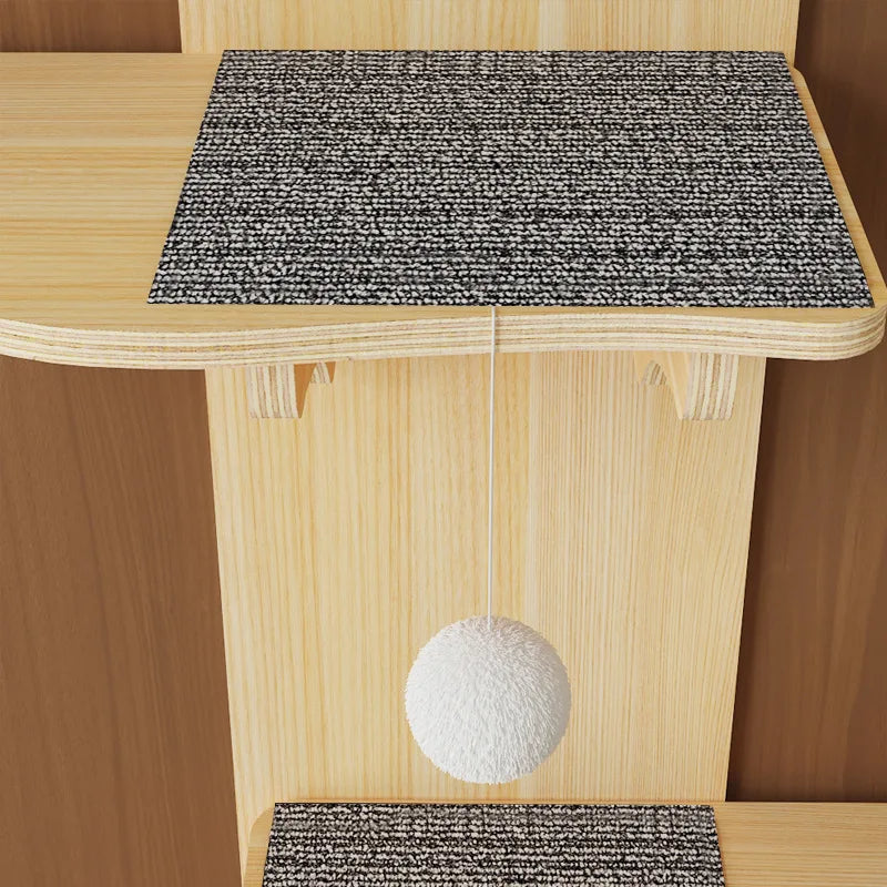 4-Levels Cat Solid Wood Climber Hangs on The Door