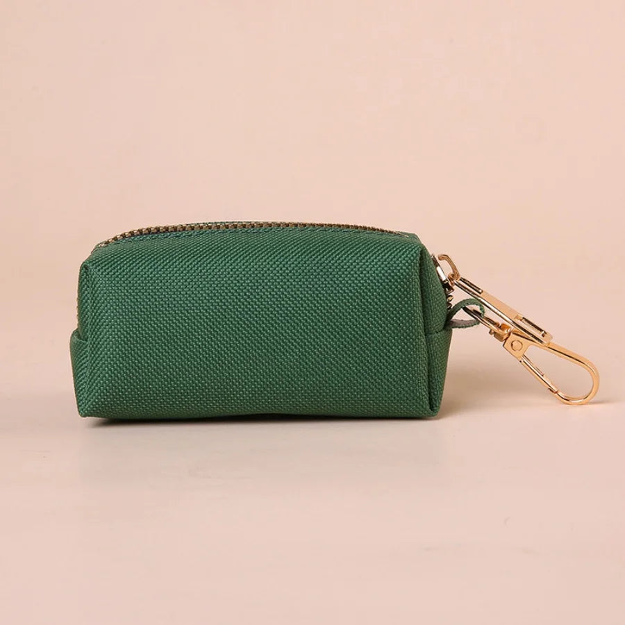 Canvas Dog Poop Bag Holder and Dispenser with Carabiner Clip